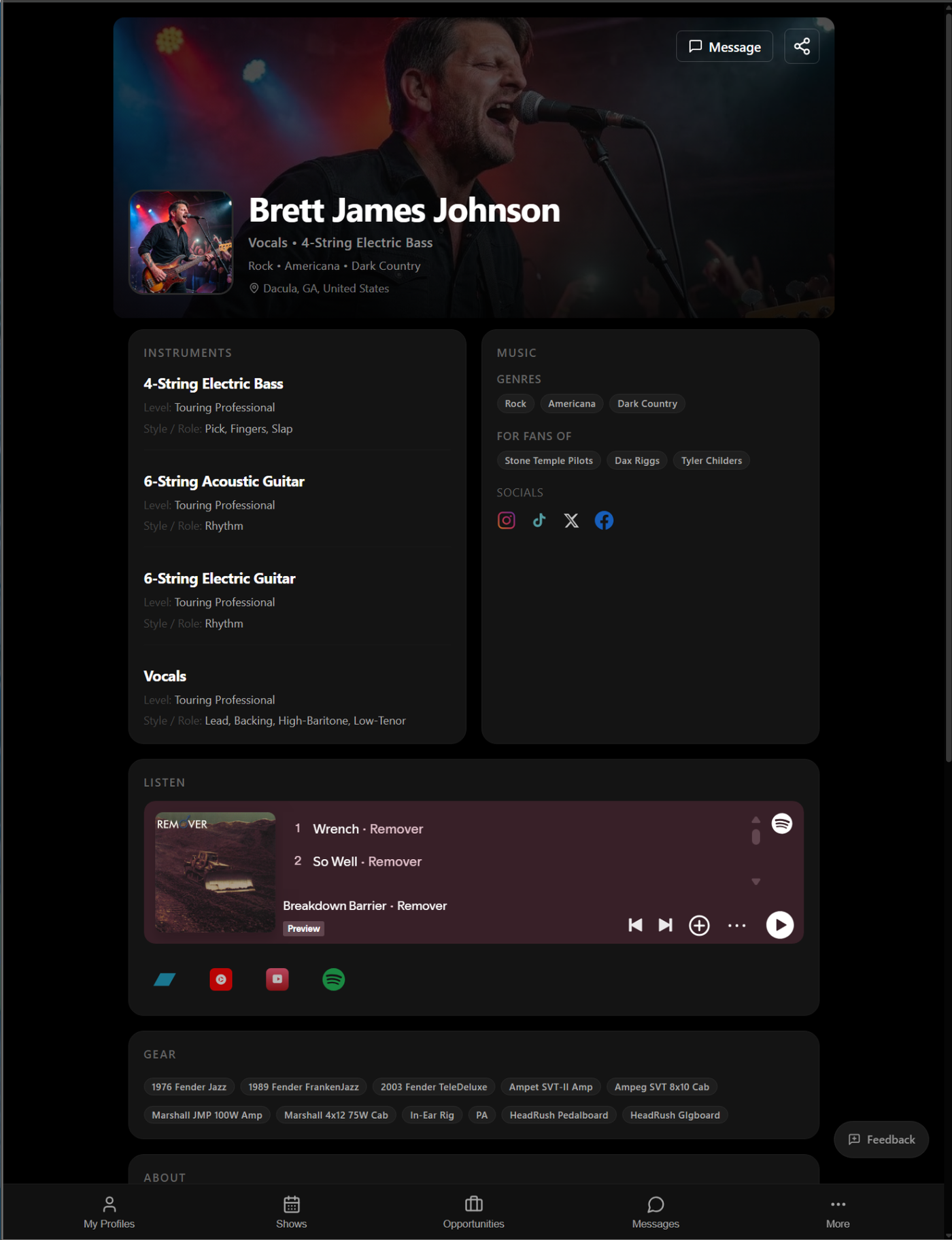 Build a professional Profile in SideStage