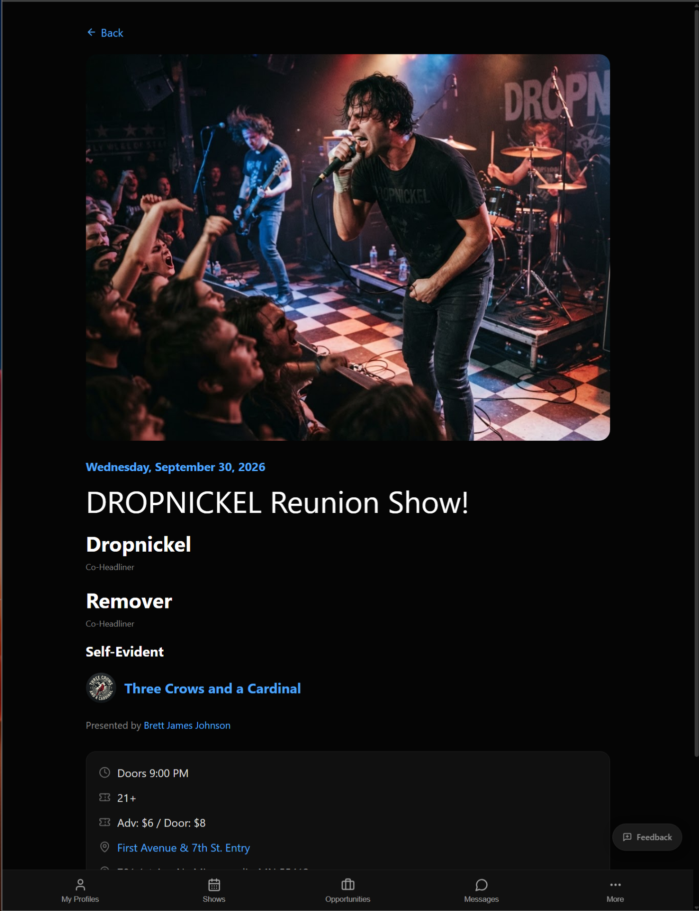 Create and promote Shows in SideStage